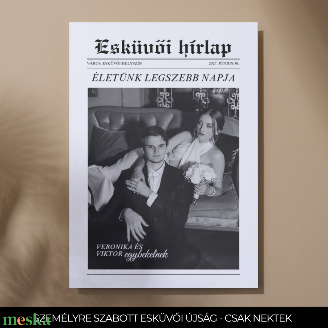 Személyre szabott esküvői újság - esküvő - dekoráció - esküvői feliratok - Meska.hu
