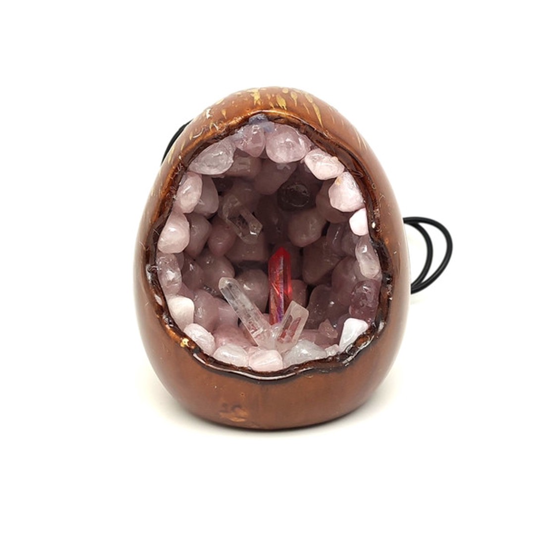 Rózsakvarc tojás hangulatlámpa 10 cm - kellékek & szerszámok - ásvány alapanyag - Meska.hu