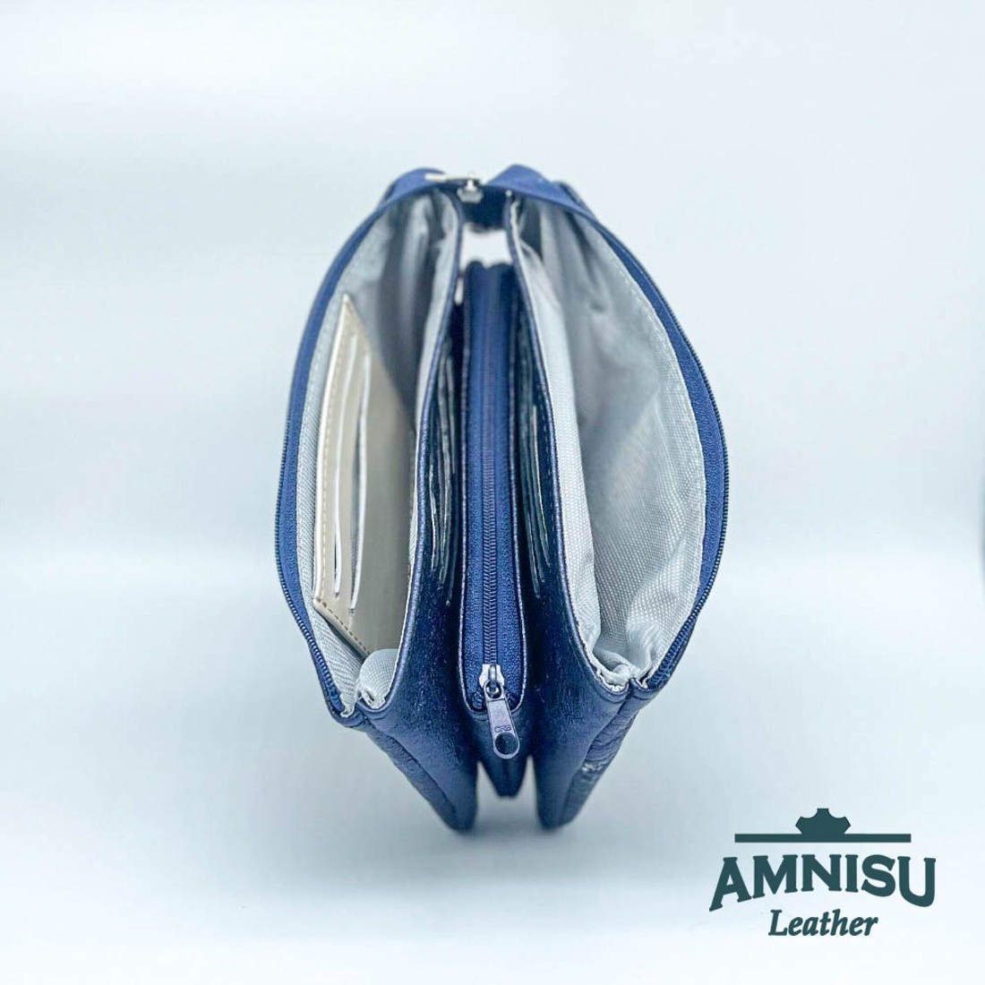 Metál sötétkék - kígyómintás egyenes kristály köves női pénztárca G6008 - táska & tok - pénztárca & más tok - pénztárca - női pénztárca - Meska.hu