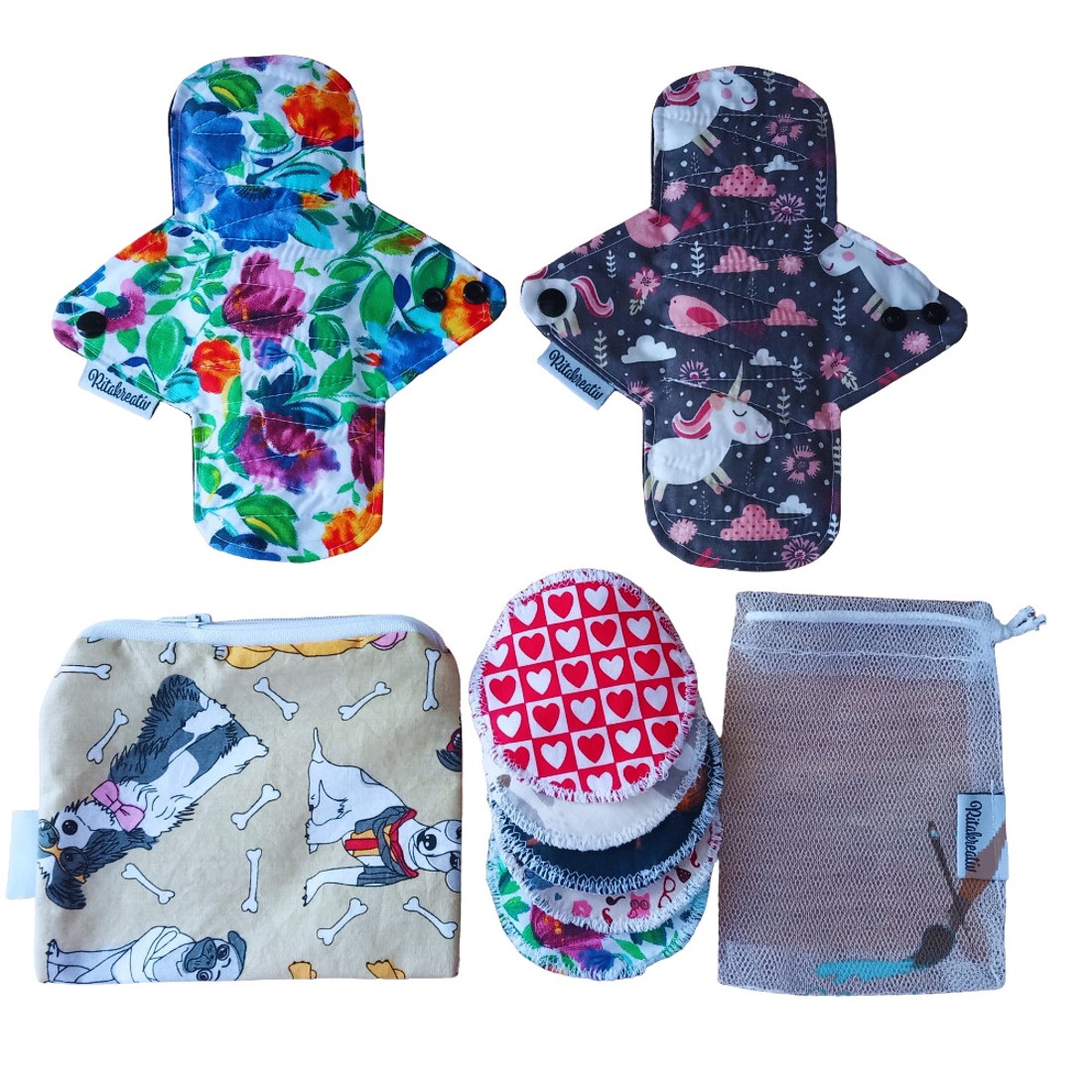 Mosható betét csomag 22cm eü meglepetés mintával - 4db-os - szépségápolás - intim higiénia - tisztasági betét - Meska.hu