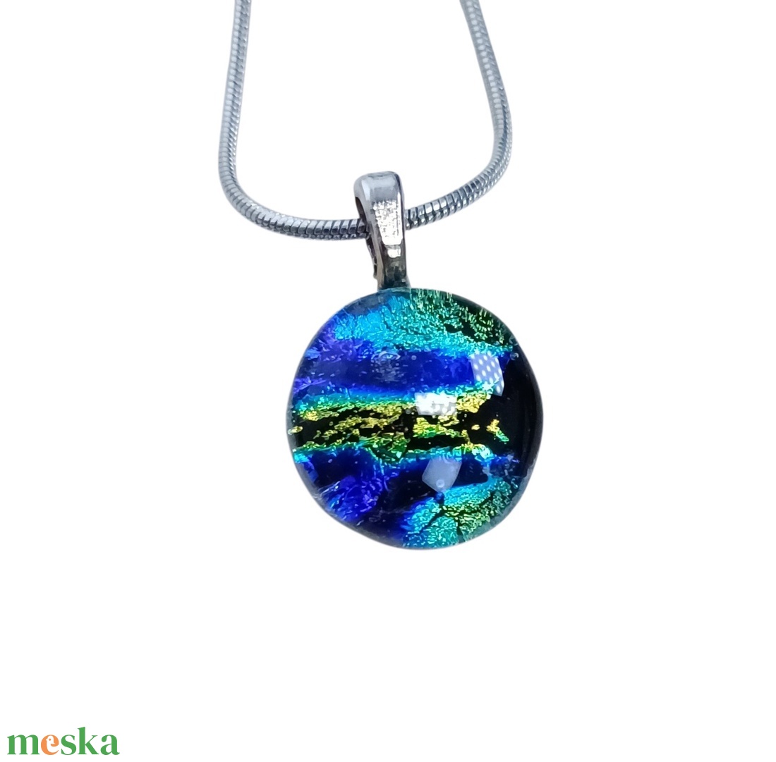 Apró Dichroic üvegnyaklánc - ékszer - nyaklánc - medálos nyaklánc - Meska.hu