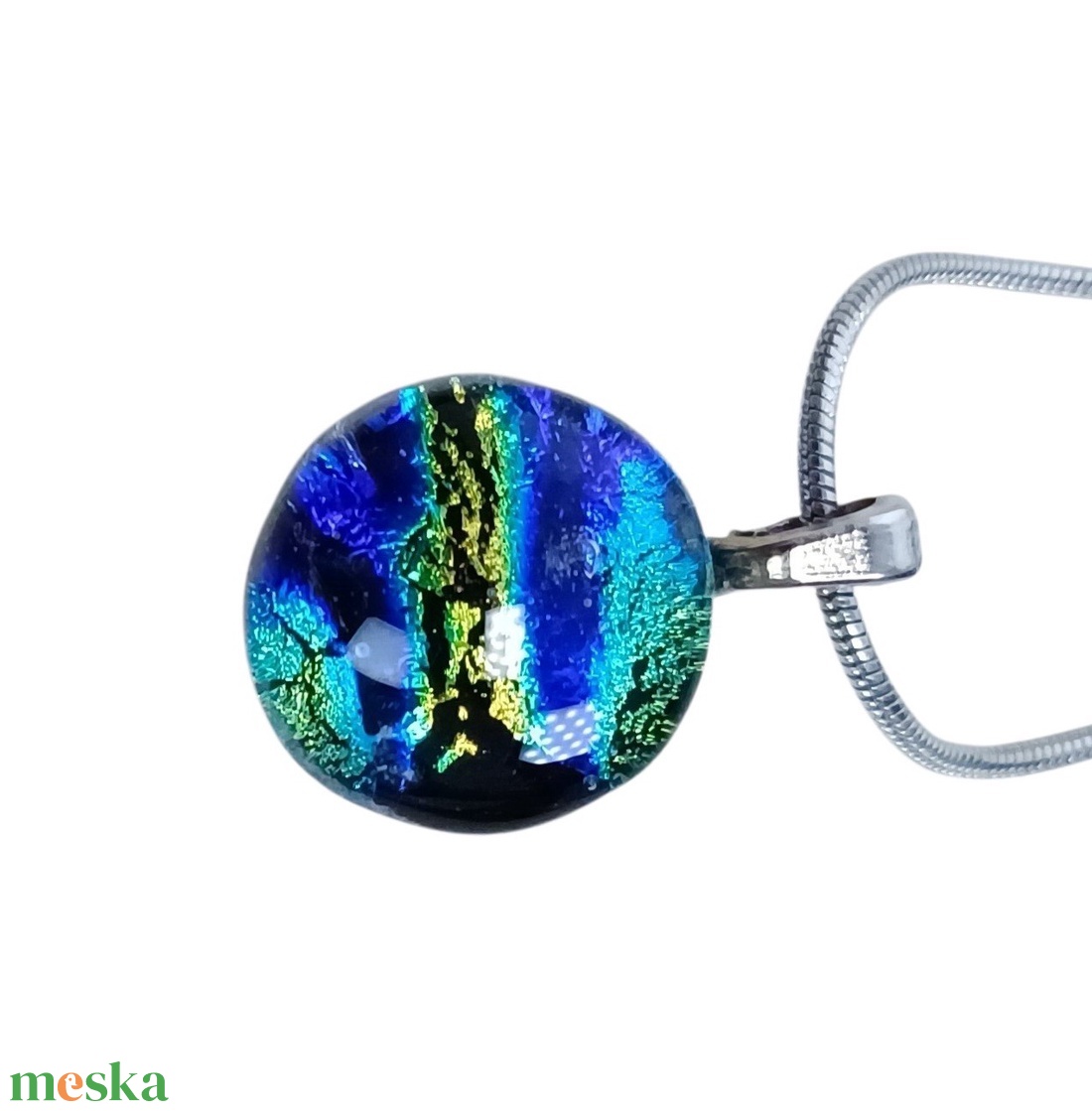 Apró Dichroic üvegnyaklánc - ékszer - nyaklánc - medálos nyaklánc - Meska.hu