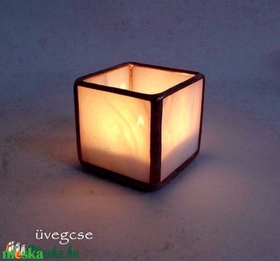 hó.kocka mécsestartó - esküvő - dekoráció - gyertya & gyertyatartó - Meska.hu
