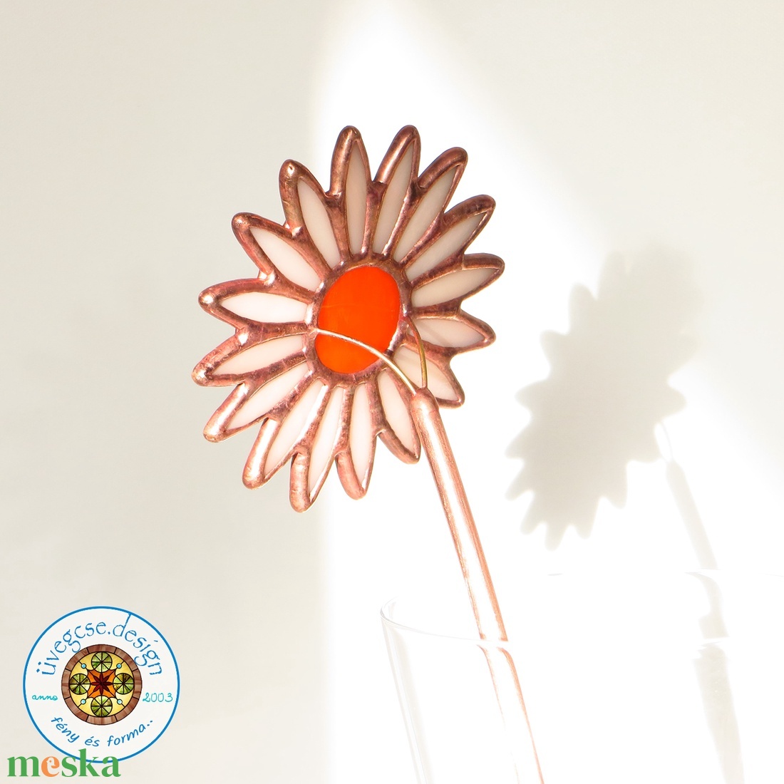 szalmarózsa üvegcse virág - otthon & életmód - dekoráció - dísztárgy - Meska.hu