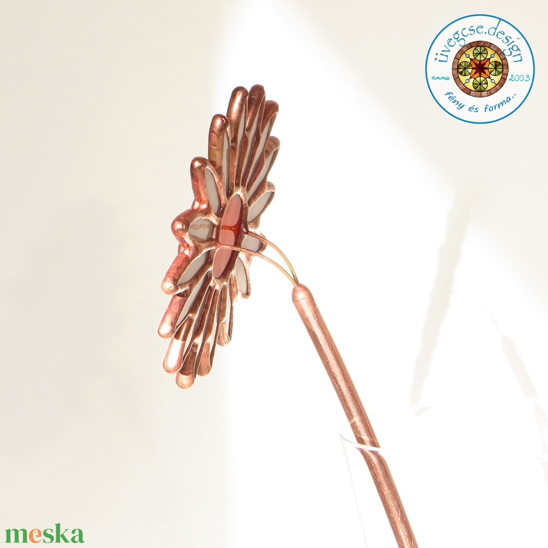 szalmarózsa üvegcse virág - otthon & életmód - dekoráció - dísztárgy - Meska.hu