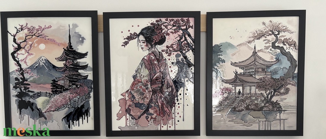 Gésa virágokkal - művészet - festmény - üvegfestmény - Meska.hu