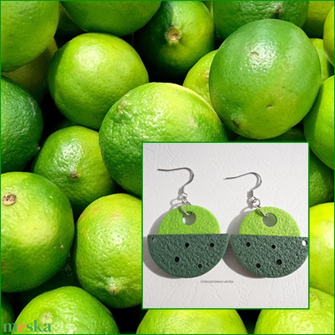 Lime - fülbevaló ékszergyurmából - ékszer - fülbevaló - lógó fülbevaló - Meska.hu Lime - fülbevaló ékszergyurmából - ékszer - fülbevaló - lógó fülbevaló - Meska.hu