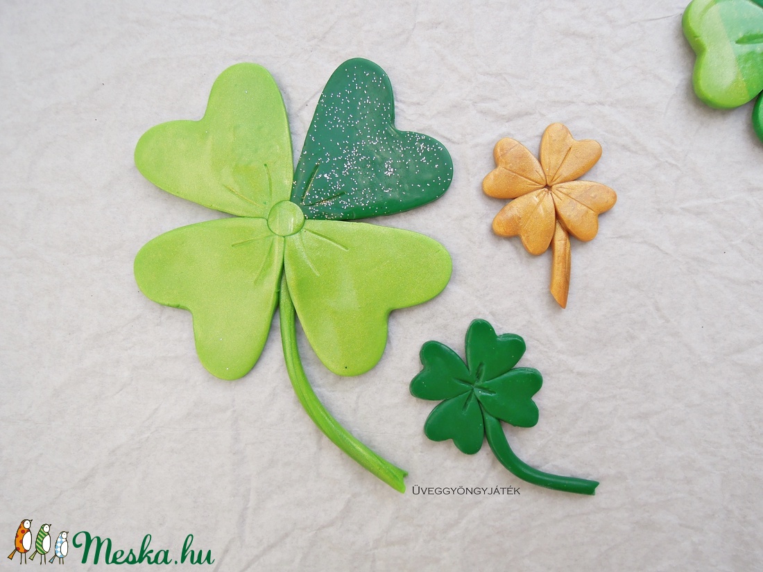 Négylevelű lóhere  -  7 db-os csomag szilveszteri, újévi dekorációhoz -  - Meska.hu