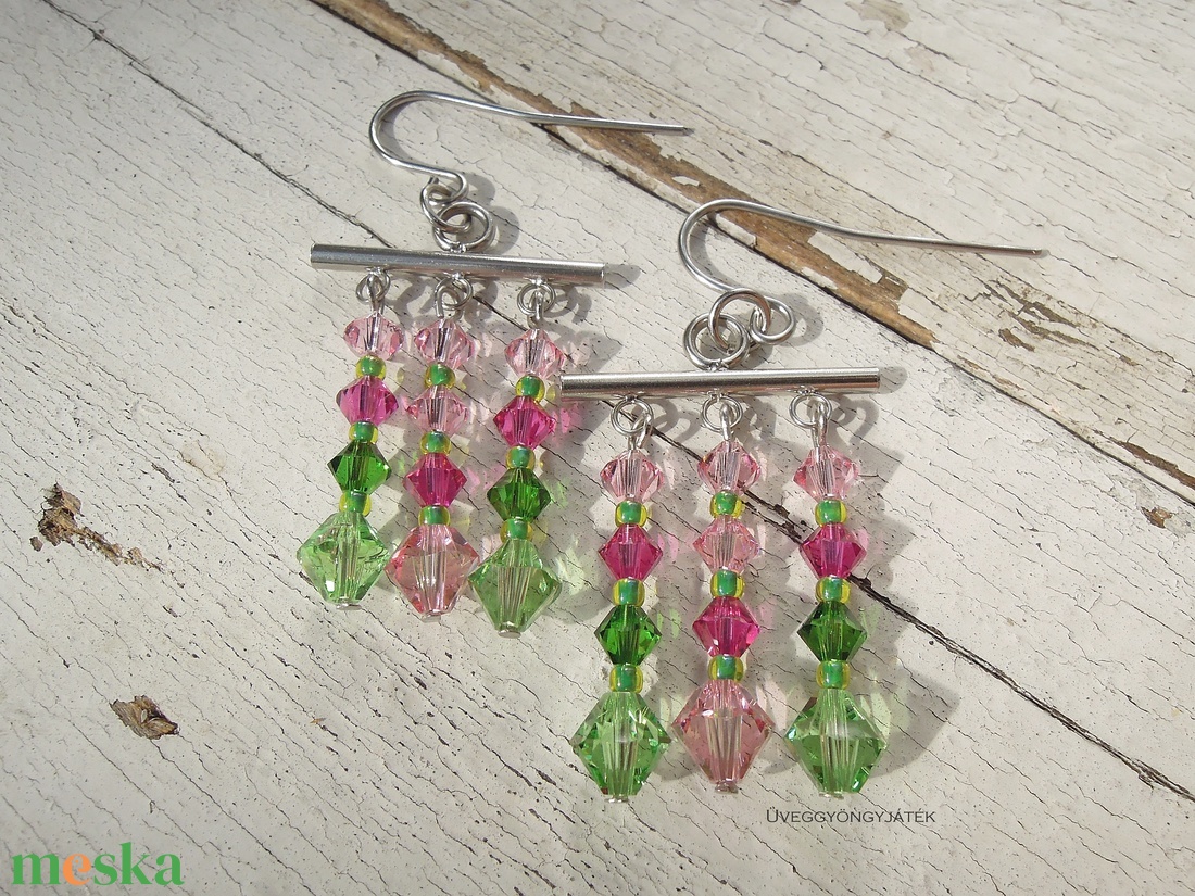 Üde tavasz - fülbevaló, Swarovski fülbevaló - ékszer - fülbevaló - csillár fülbevaló - Meska.hu Üde tavasz - fülbevaló, Swarovski fülbevaló - ékszer - fülbevaló - csillár fülbevaló - Meska.hu