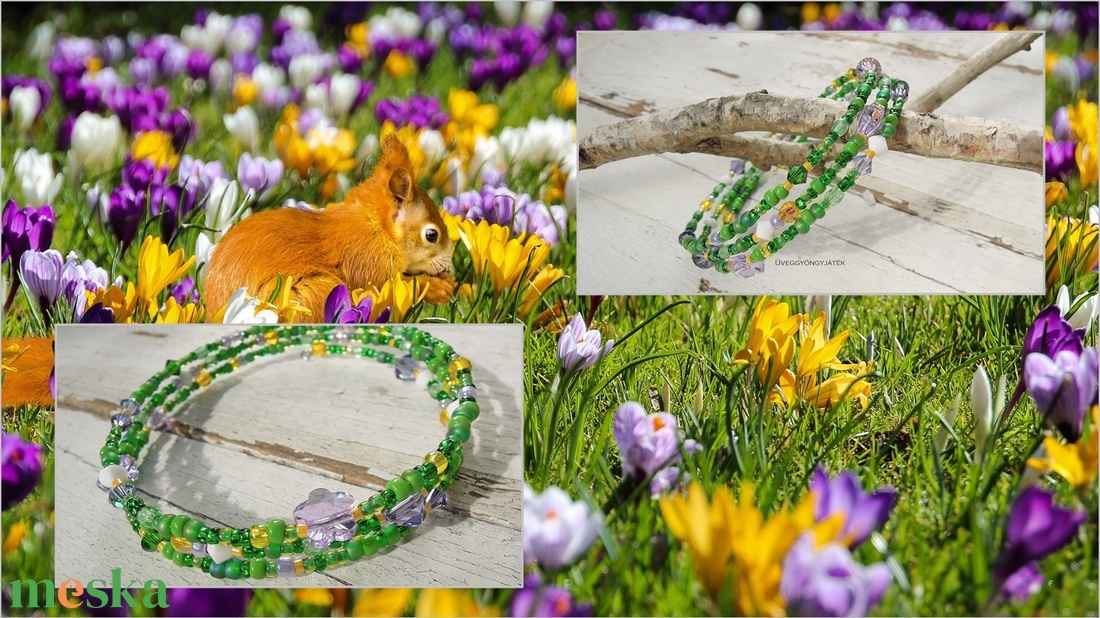 Krókuszmező - memória karkötő, tavaszi karkötő, virágos karkötő, Swarovski karkötő - ékszer - karkötő - memóriadrótos karkötő - Meska.hu Krókuszmező - memória karkötő, tavaszi karkötő, virágos karkötő, Swarovski karkötő - ékszer - karkötő - memóriadrótos karkötő - Meska.hu