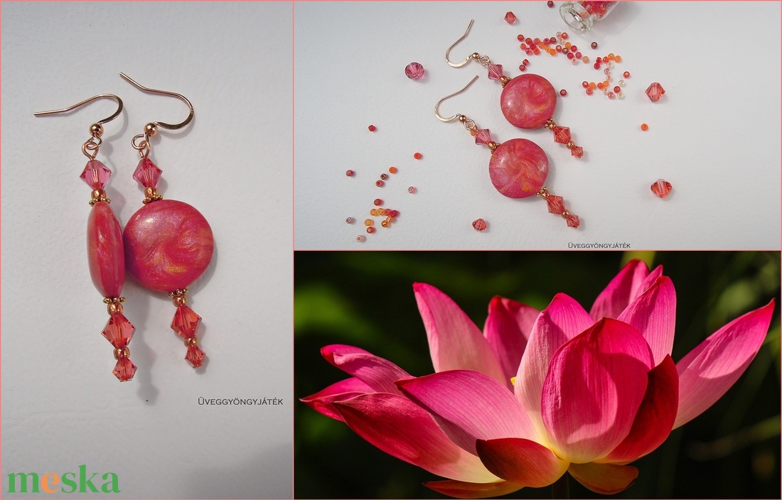 Padparadscha - pink fülbevaló, Swarovski fülbevaló, lógós fülbevaló - ékszer - fülbevaló - lógó fülbevaló - Meska.hu Padparadscha - pink fülbevaló, Swarovski fülbevaló, lógós fülbevaló - ékszer - fülbevaló - lógó fülbevaló - Meska.hu