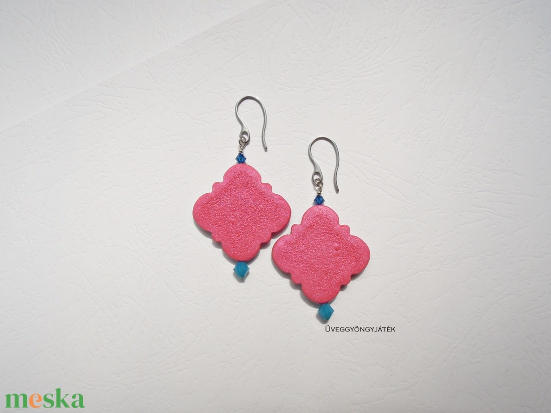 Pink arabica - fülbevaló Swarovski kristállyal - ékszer - fülbevaló - lógó fülbevaló - Meska.hu Pink arabica - fülbevaló Swarovski kristállyal - ékszer - fülbevaló - lógó fülbevaló - Meska.hu