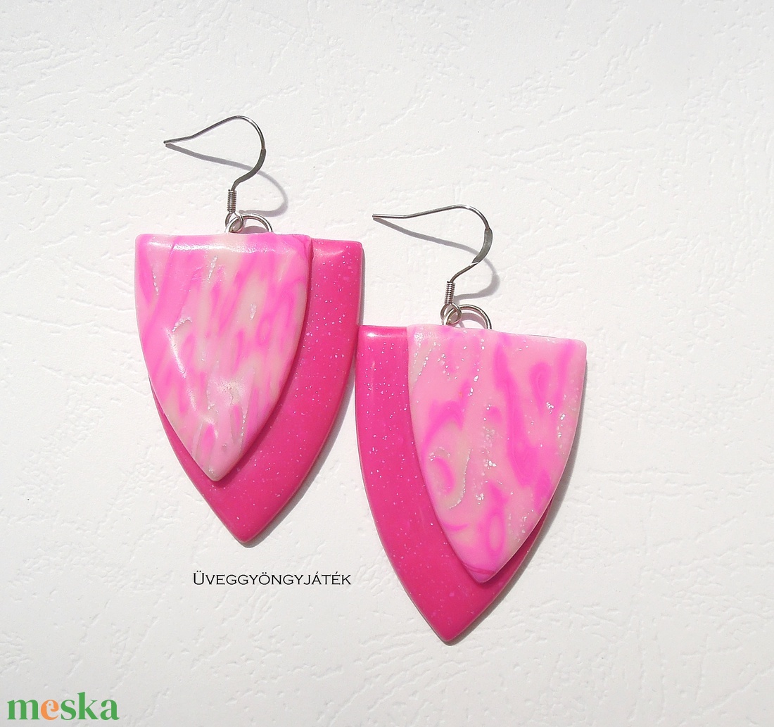 Pink sorbet - ékszer - fülbevaló - lógó fülbevaló - Meska.hu Pink sorbet - ékszer - fülbevaló - lógó fülbevaló - Meska.hu