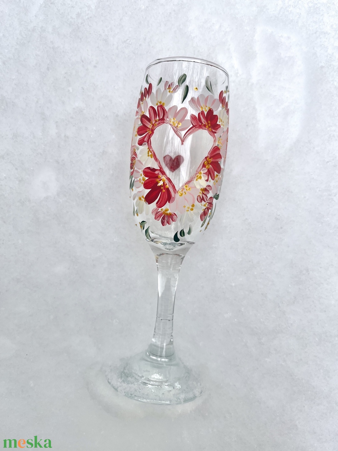 Valentin-napi pezsgőspohár (185ml) - esküvő - emlék & ajándék - nászajándék - esküvői pohár, pohárszett - Meska.hu