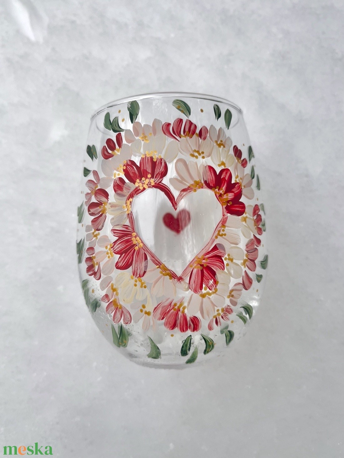 Valentin-napi vizespohár (465ml) - esküvő - emlék & ajándék - nászajándék - esküvői pohár, pohárszett - Meska.hu