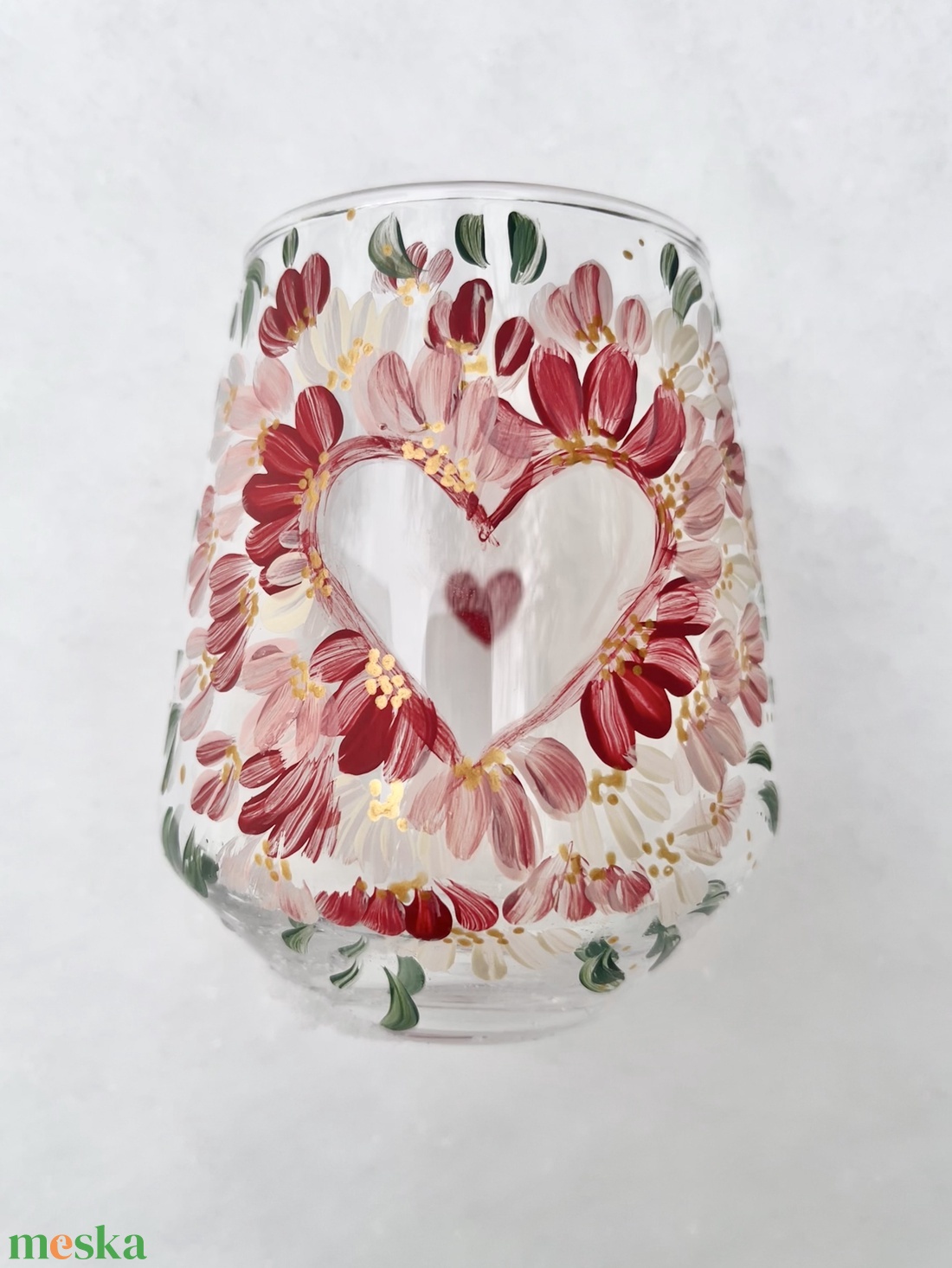 Valentin-napi vizespohár (410ml) - esküvő - emlék & ajándék - nászajándék - esküvői pohár, pohárszett - Meska.hu