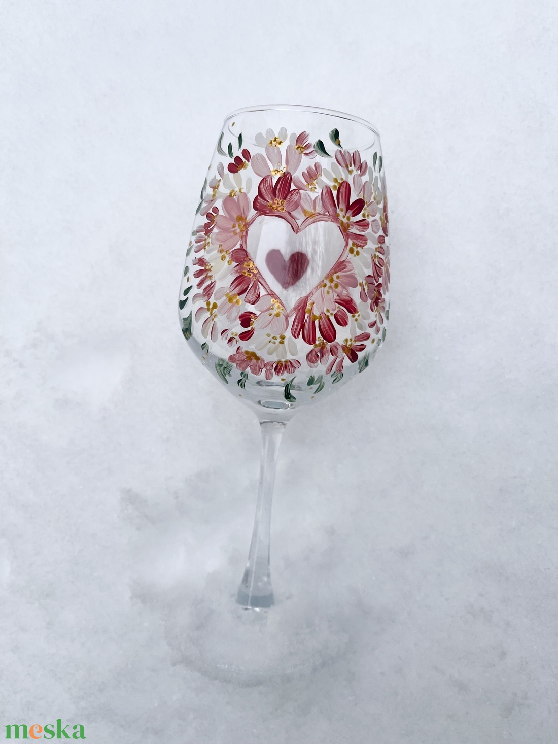 Valentin-napi borospohár (450ml) - esküvő - emlék & ajándék - nászajándék - esküvői pohár, pohárszett - Meska.hu