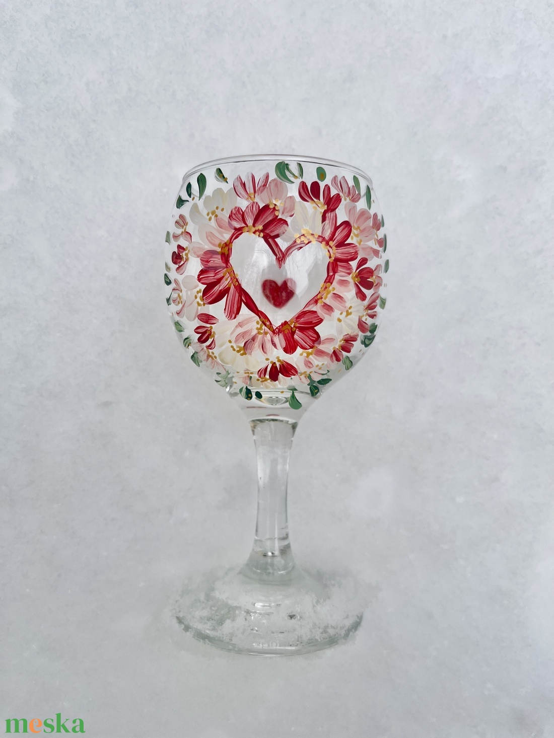 Valentin-napi vörösboros pohár (210ml) - esküvő - emlék & ajándék - nászajándék - esküvői pohár, pohárszett - Meska.hu