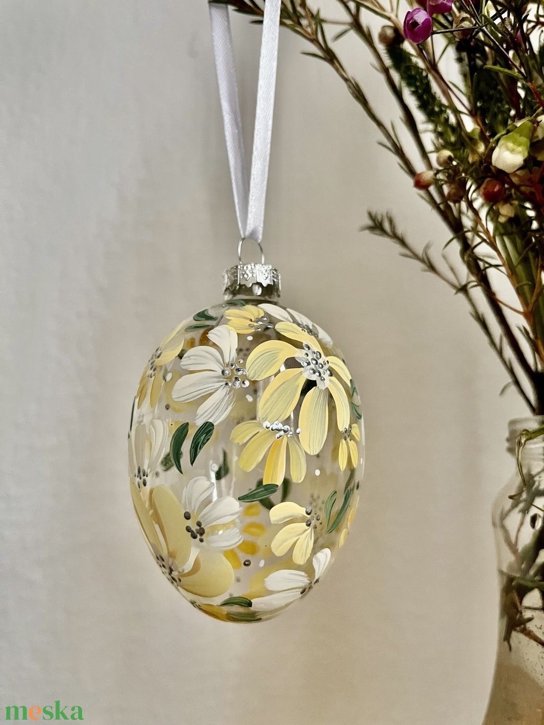 Húsvéti üvegtojás - ünnepi díszek, dekorációk - húsvéti díszek és dekorációk - húsvéti tojás, hímestojás - Meska.hu
