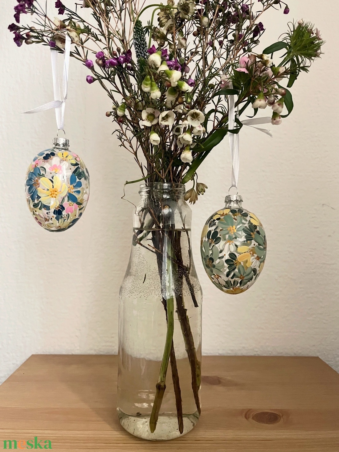 Húsvéti üvegtojás - ünnepi díszek, dekorációk - húsvéti díszek és dekorációk - húsvéti tojás, hímestojás - Meska.hu