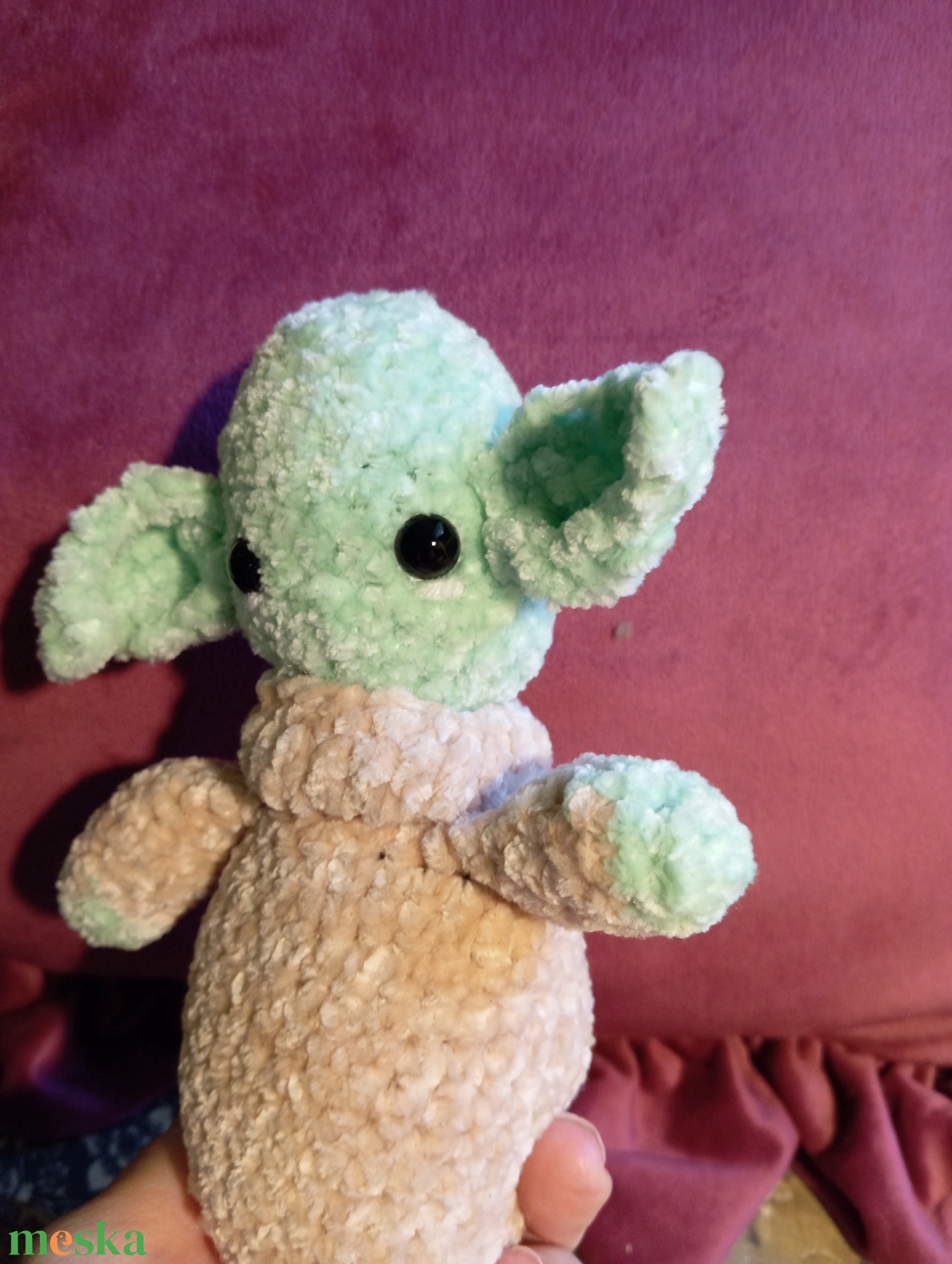Horgolt baby Yoda, Grogu - játék & sport - plüssállat & játékfigura - szörnyike - Meska.hu