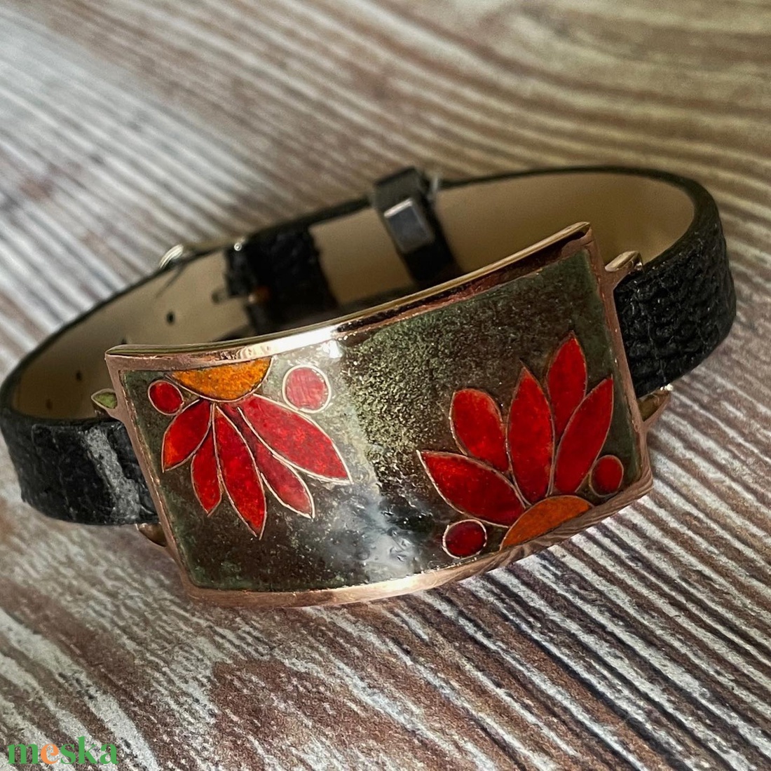 Tűzzománc karkötő - ékszer - karkötő - széles karkötő - Meska.hu