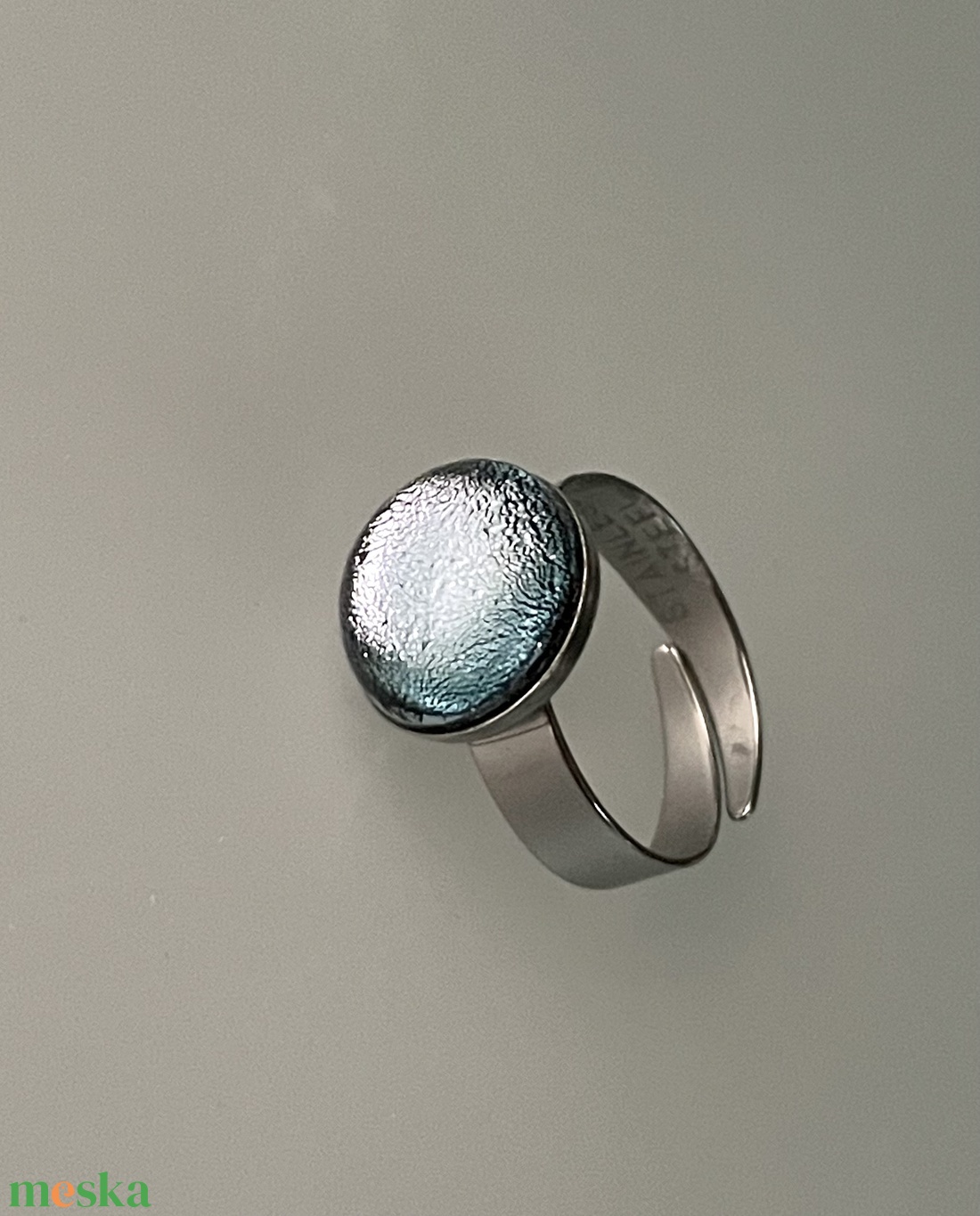 Ezüst csillogás gyűrű, üvegékszer - ékszer - gyűrű - kerek gyűrű - Meska.hu