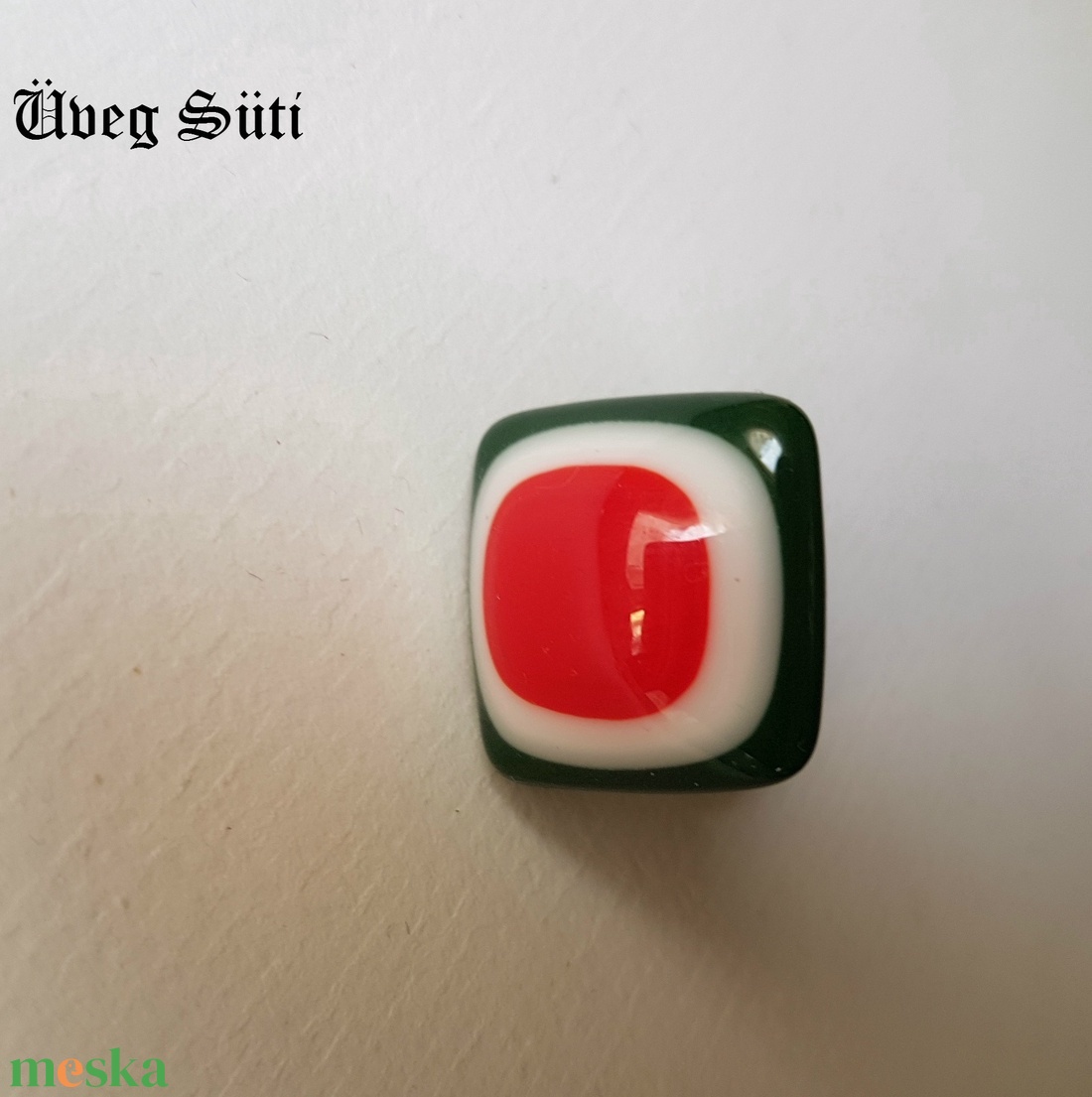 NEMESACÉL Tricolor gyűrű piros fehér zöld kokárda üvegékszer - ékszer - gyűrű - statement gyűrű - Meska.hu NEMESACÉL Tricolor gyűrű piros fehér zöld kokárda üvegékszer - ékszer - gyűrű - statement gyűrű - Meska.hu
