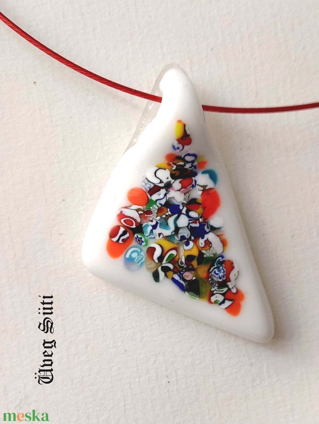 Triangle fehér festmény medál üvegékszer - ékszer - nyaklánc - medálos nyaklánc - Meska.hu Triangle fehér festmény medál üvegékszer - ékszer - nyaklánc - medálos nyaklánc - Meska.hu
