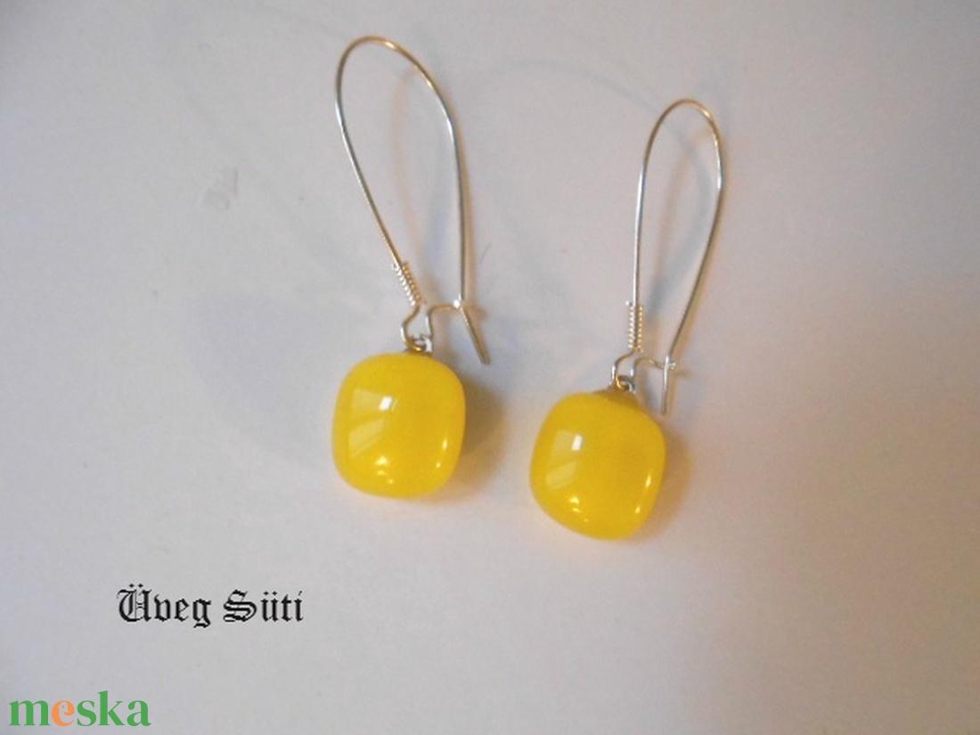NEMESACÉL Sárga napsugár  fülbevaló - ékszer - fülbevaló - lógó fülbevaló - Meska.hu