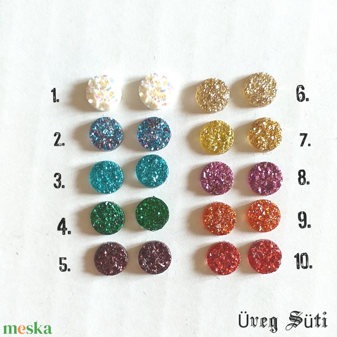 NEMESACÉL LUXY GOLD Csillogó druzy 6mm-es zöld kék pink arany piros fülbevaló - ékszer - fülbevaló - pötty fülbevaló - Meska.hu NEMESACÉL LUXY GOLD Csillogó druzy 6mm-es zöld kék pink arany piros fülbevaló - ékszer - fülbevaló - pötty fülbevaló - Meska.hu
