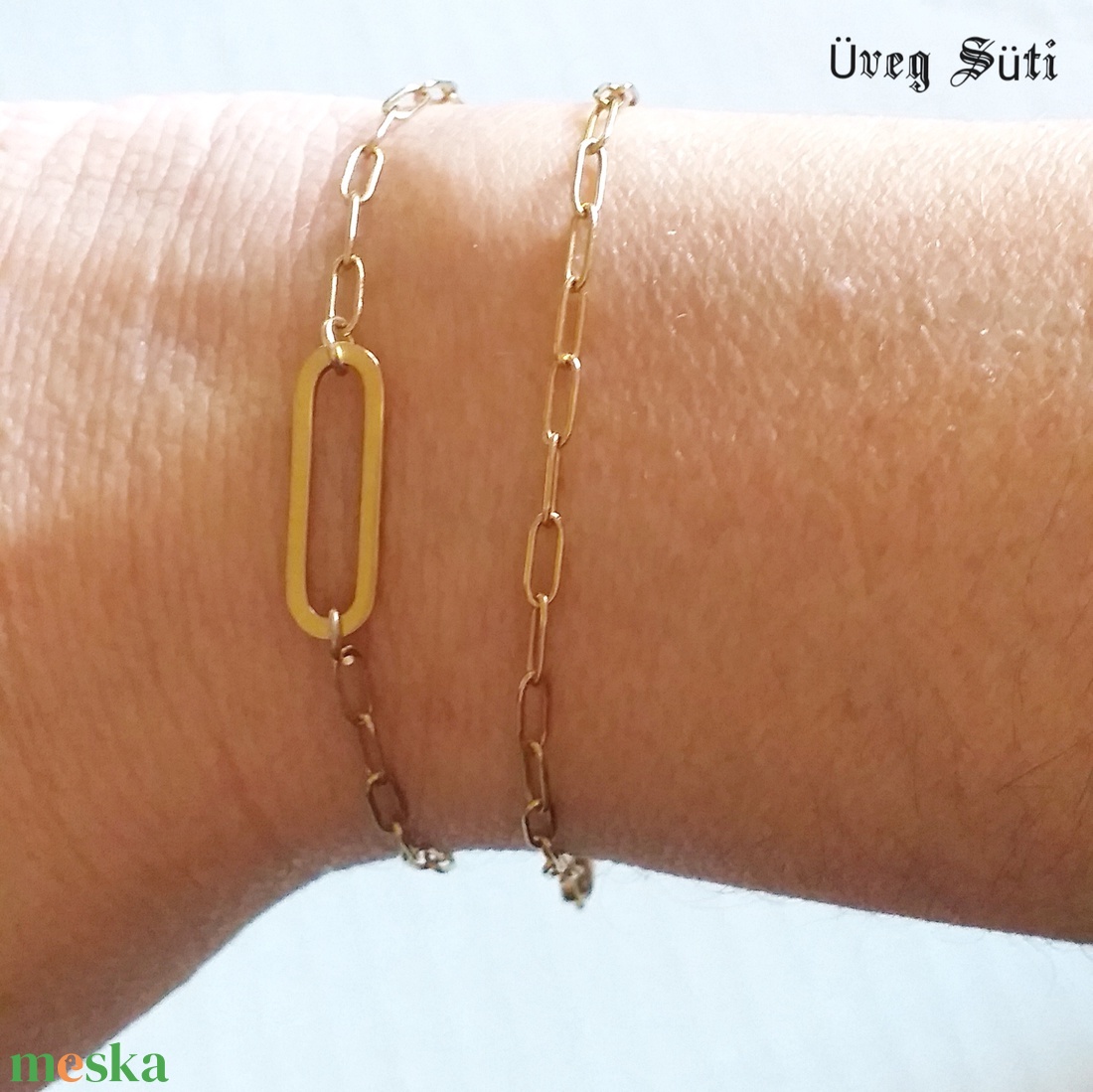 NEMESACÉL LUXY GOLD minimál geometria arany szinű nemesacél karkötő ajándék nőknek valentín napra - ékszer - karkötő - charm karkötő - Meska.hu NEMESACÉL LUXY GOLD minimál geometria arany szinű nemesacél karkötő ajándék nőknek valentín napra - ékszer - karkötő - charm karkötő - Meska.hu