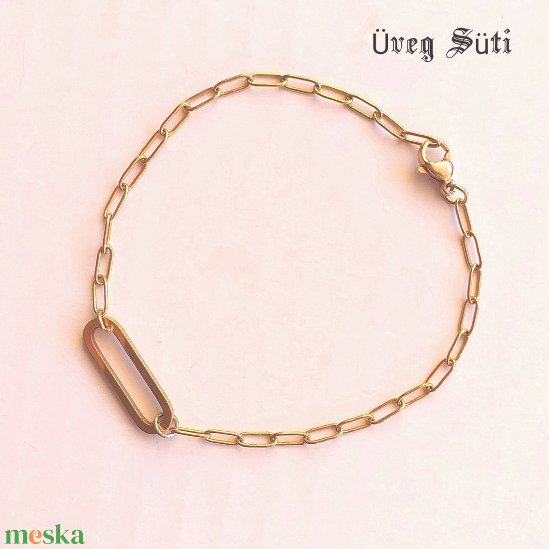 NEMESACÉL LUXY GOLD minimál geometria arany szinű nemesacél karkötő ajándék nőknek valentín napra - ékszer - karkötő - charm karkötő - Meska.hu NEMESACÉL LUXY GOLD minimál geometria arany szinű nemesacél karkötő ajándék nőknek valentín napra - ékszer - karkötő - charm karkötő - Meska.hu