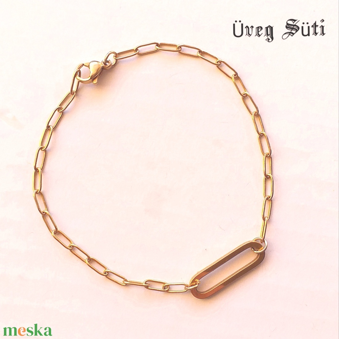 NEMESACÉL LUXY GOLD minimál geometria arany szinű nemesacél karkötő ajándék nőknek valentín napra - ékszer - karkötő - charm karkötő - Meska.hu NEMESACÉL LUXY GOLD minimál geometria arany szinű nemesacél karkötő ajándék nőknek valentín napra - ékszer - karkötő - charm karkötő - Meska.hu