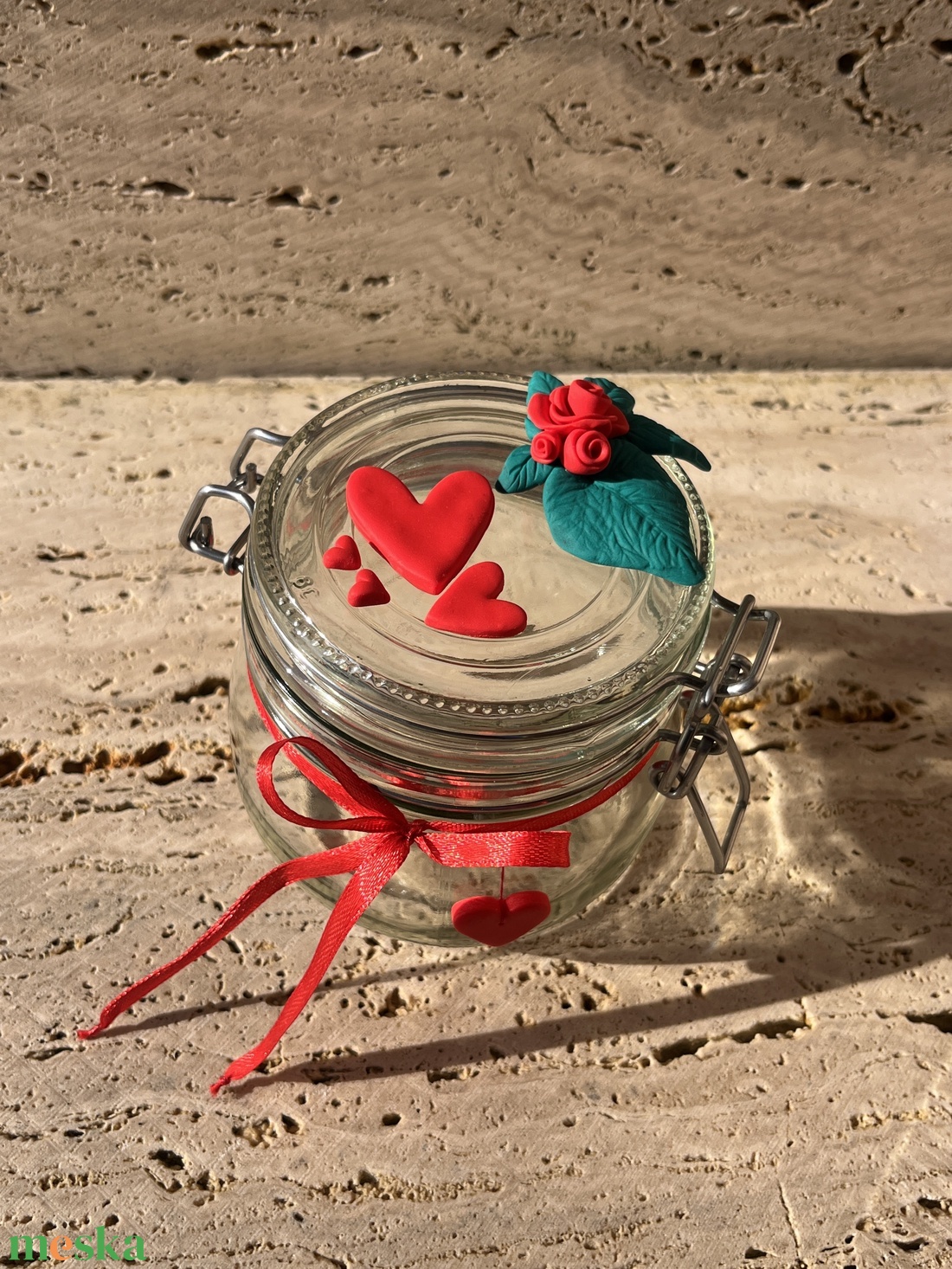 Szíves-Rózsás Csatos Üveg - otthon & életmód - konyhafelszerelés, tálalás - flaska, csatos üveg - Meska.hu