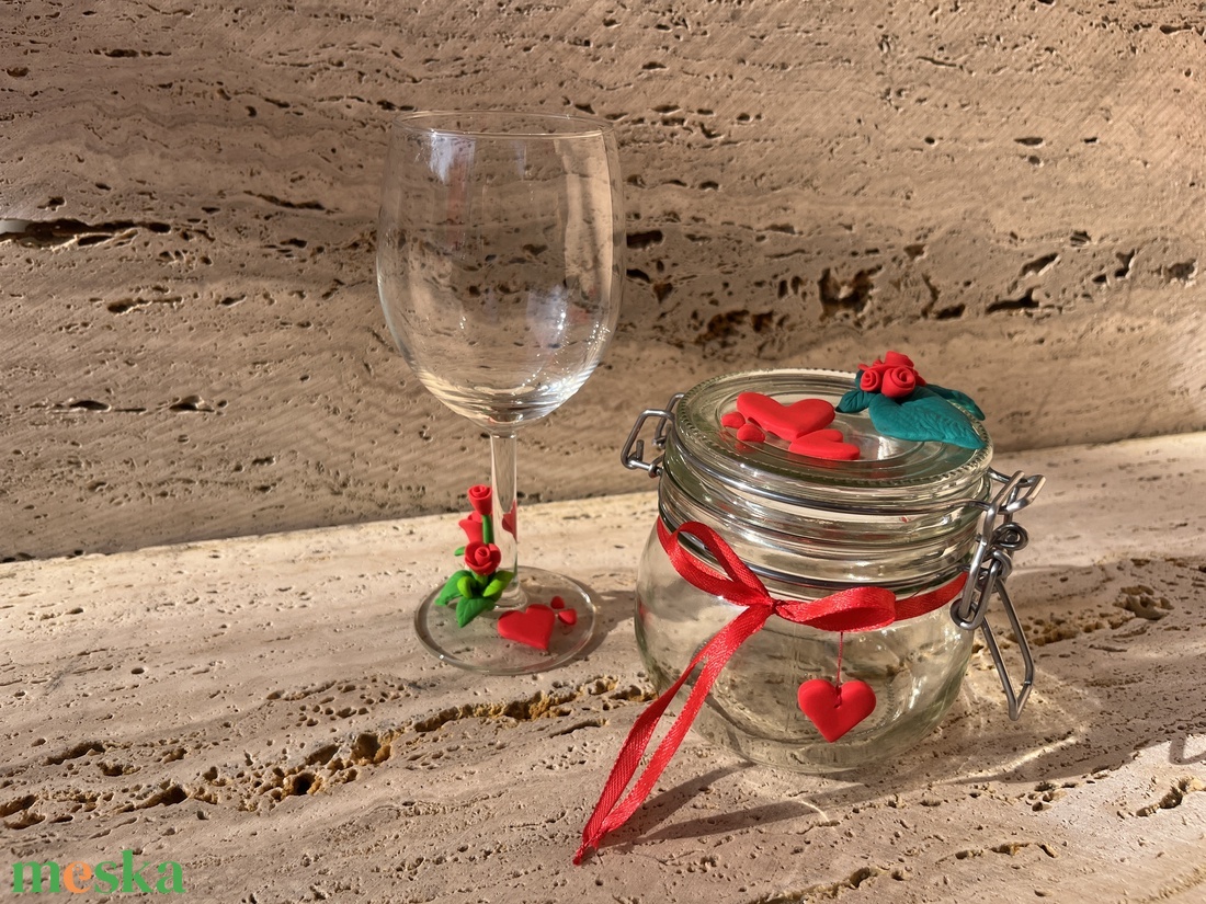 Szíves-Rózsás Csatos Üveg - otthon & életmód - konyhafelszerelés, tálalás - flaska, csatos üveg - Meska.hu