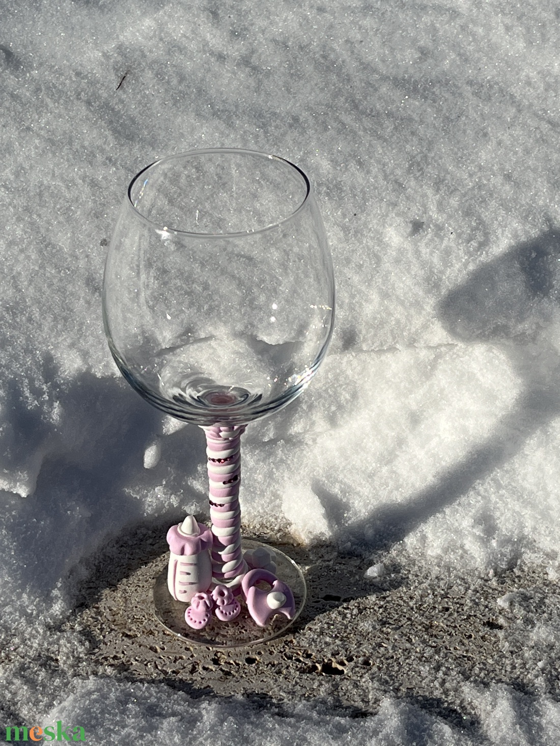 Tejfakasztó öröm � Kézzel díszített gyurma borospohár - otthon & életmód - konyhafelszerelés, tálalás - tálalás - boros poharak, szettek - Meska.hu