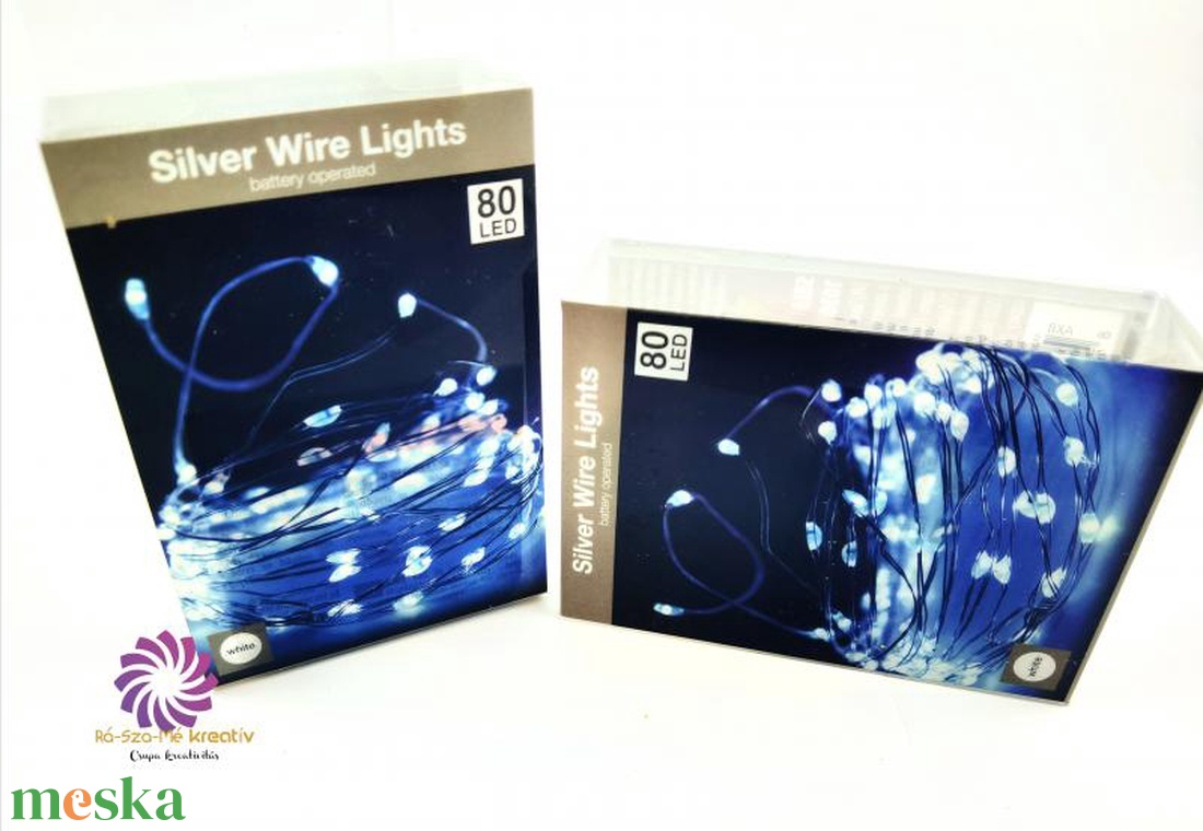 80 led-es ezüst drótkábeles fényfüzér elemes (elem nélkül) - hideg fehér - kellékek & szerszámok - dekorációs kellékek - led-es fényfüzér - Meska.hu 80 led-es ezüst drótkábeles fényfüzér elemes (elem nélkül) - hideg fehér - kellékek & szerszámok - dekorációs kellékek - led-es fényfüzér - Meska.hu