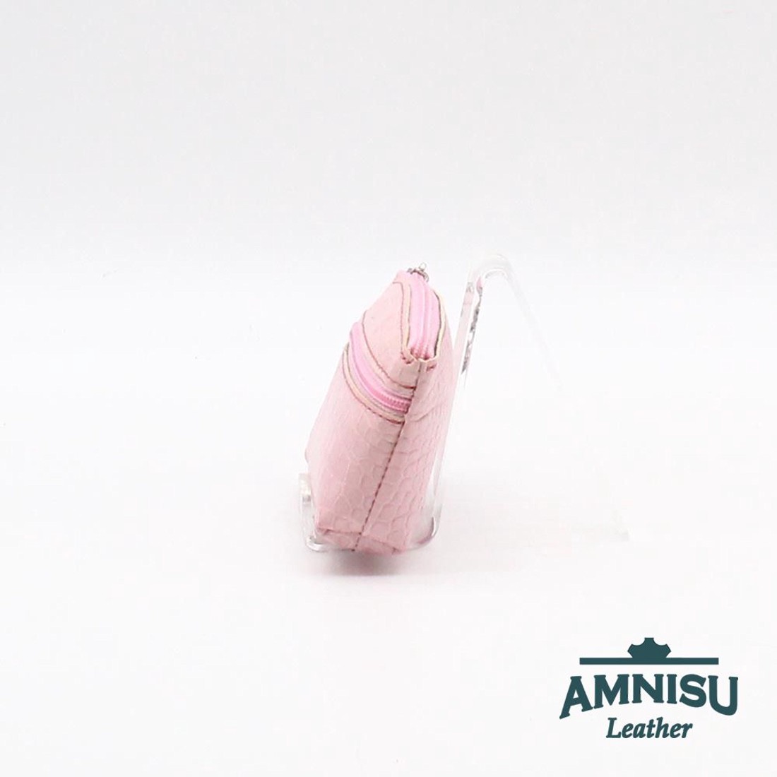 Rózsaszín krokkómintás kettő cipzáras kulcstartó B4006 - táska & tok - kulcstartó & táskadísz - kulcstartó - Meska.hu