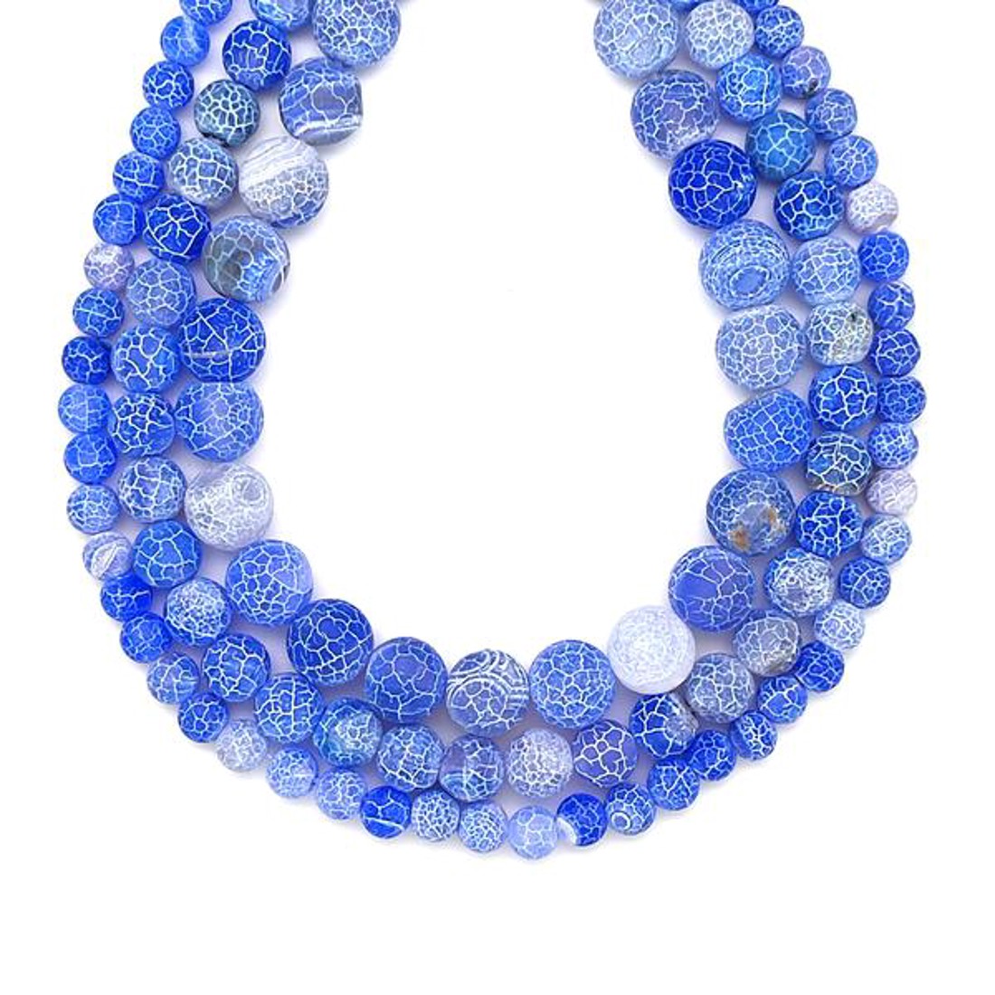 Achát hőkezelt szinezett matt sötétkék golyó 8mm  ékszerkészítő alapanyag (füzér) - kellékek & szerszámok - ásvány alapanyag - ásványfüzér - Meska.hu