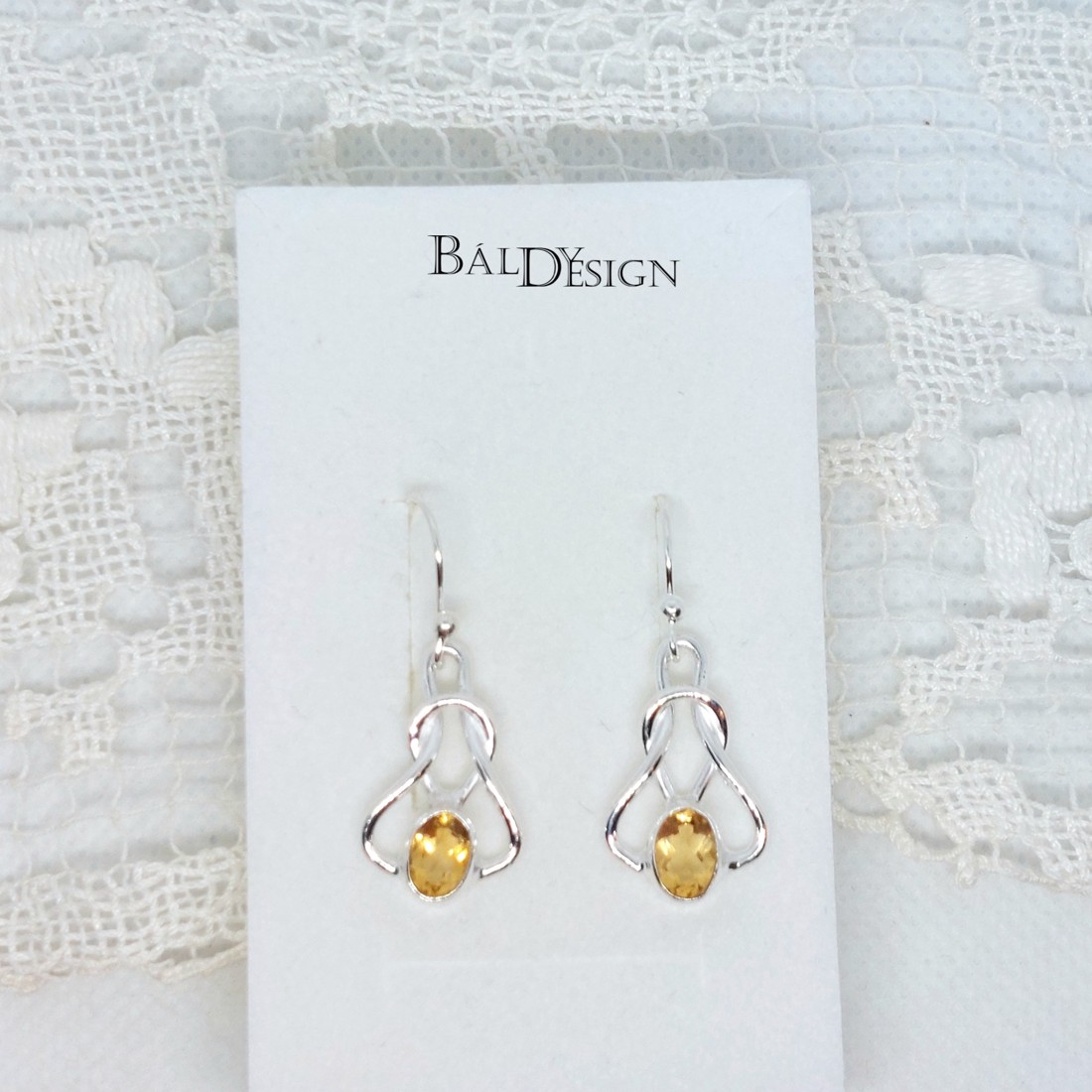 Ezüst lógós fülbevaló citrinnel -  - Meska.hu