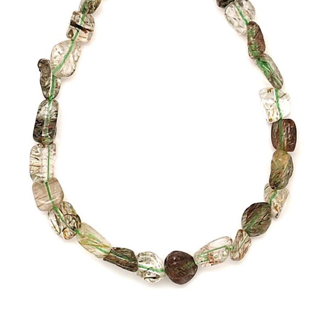 Rutilkvarc zöld pebble 7-11mm � ékszerkészítő alapanyag (füzér) - kellékek & szerszámok - ásvány alapanyag - ásványfüzér - Meska.hu