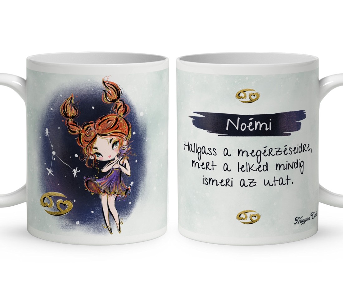 Személyre szabható - Vörös hajú Csini Rák lány mintás bögre - otthon & életmód - konyhafelszerelés, tálalás - tálalás - bögre & csésze - Meska.hu