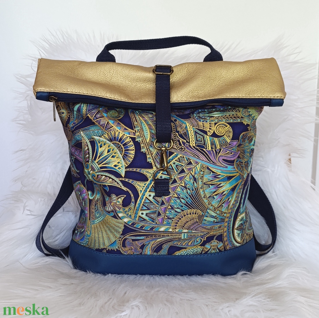 Rolltop hátizsák elején mintás anyaggal - táska & tok - hátizsák - roll top hátizsák - Meska.hu Rolltop hátizsák elején mintás anyaggal - táska & tok - hátizsák - roll top hátizsák - Meska.hu
