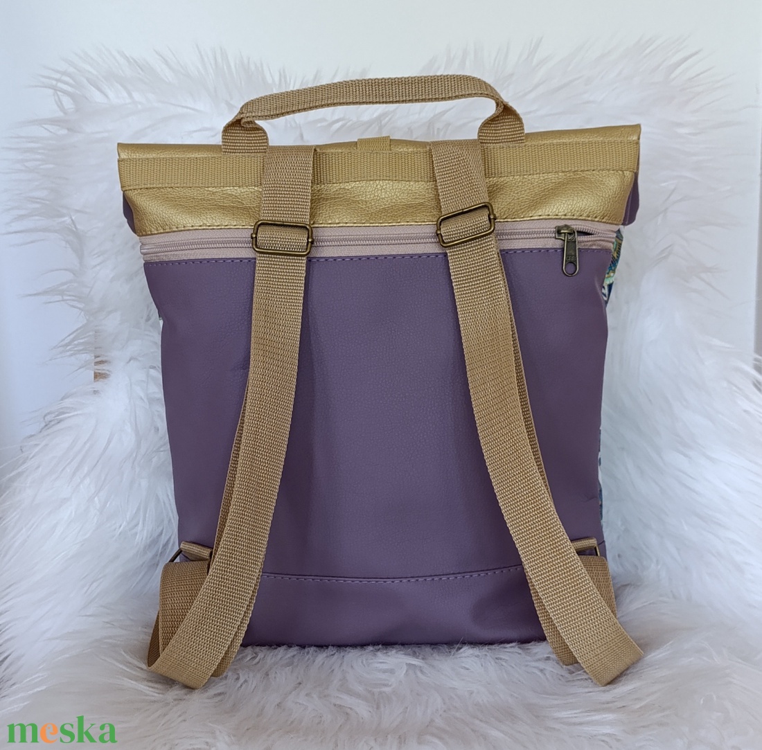 Műbőr rolltop hátizsák - táska & tok - hátizsák - roll top hátizsák - Meska.hu