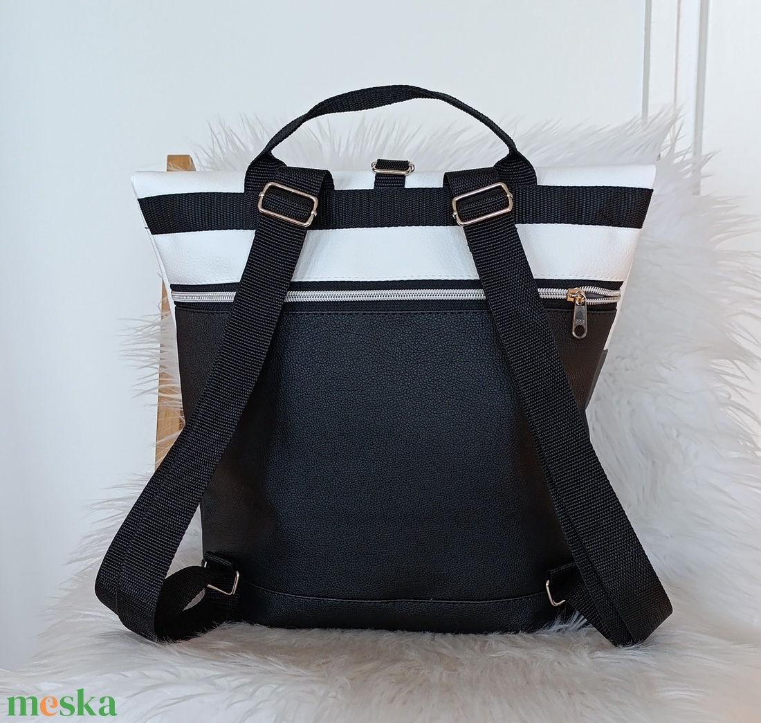 Tricolor rolltop hátizsák  - táska & tok - hátizsák - roll top hátizsák - Meska.hu