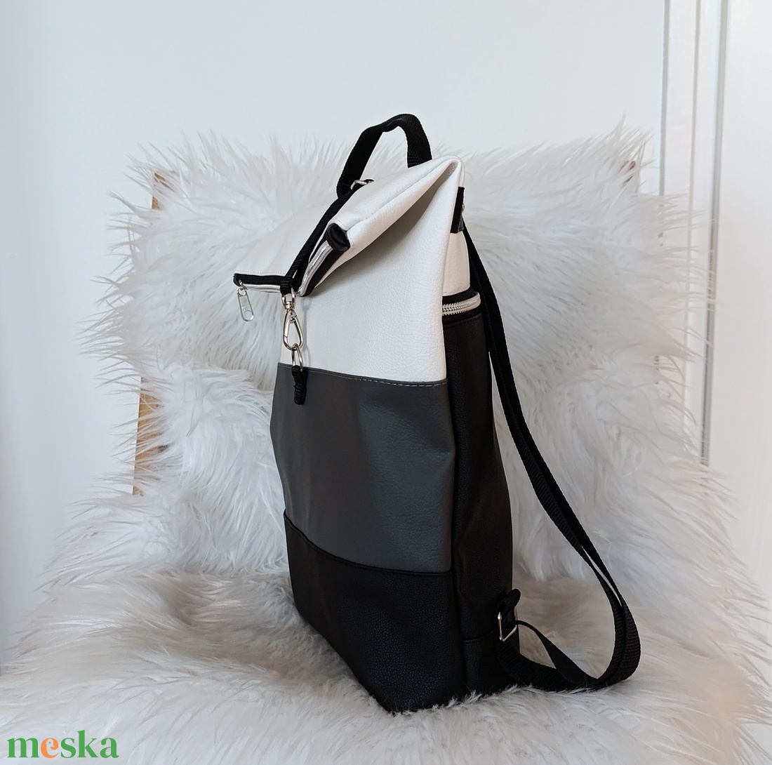 Tricolor rolltop hátizsák  - táska & tok - hátizsák - roll top hátizsák - Meska.hu