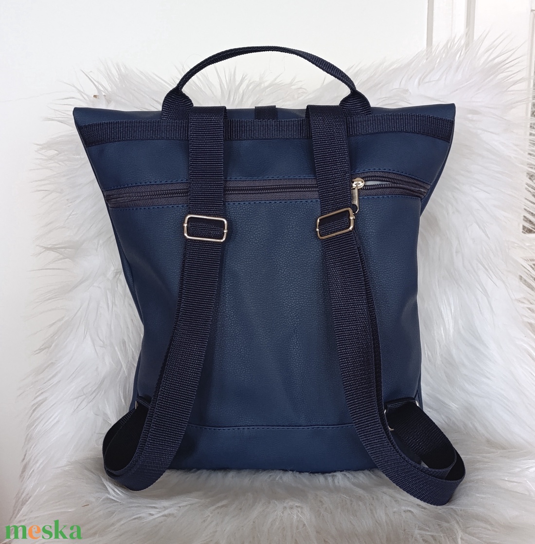 Balaton rolltop hátizsák - sötétkék - táska & tok - hátizsák - roll top hátizsák - Meska.hu