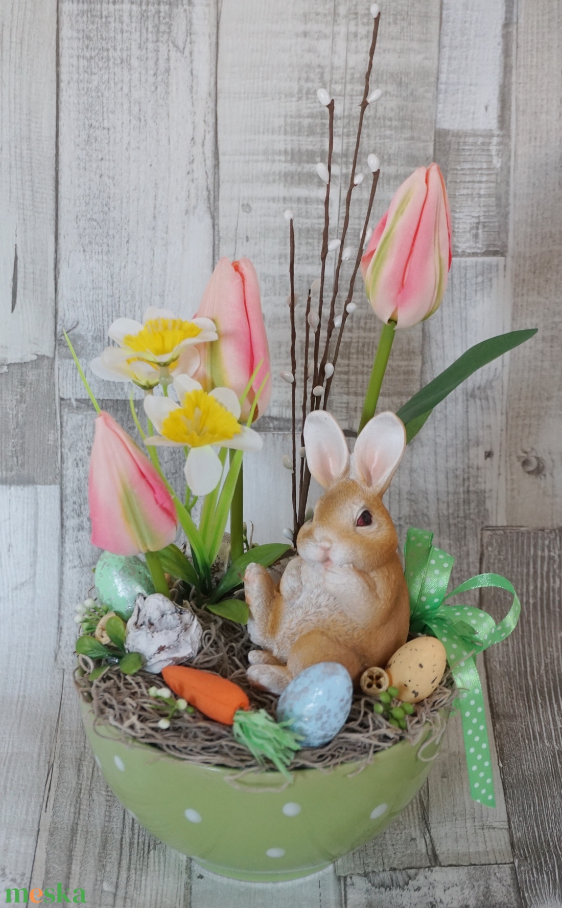 Nyuszi asztaldísz, 3 tulipános - otthon & életmód - dekoráció - asztal és polc dekoráció - asztaldísz - Meska.hu Nyuszi asztaldísz, 3 tulipános - otthon & életmód - dekoráció - asztal és polc dekoráció - asztaldísz - Meska.hu