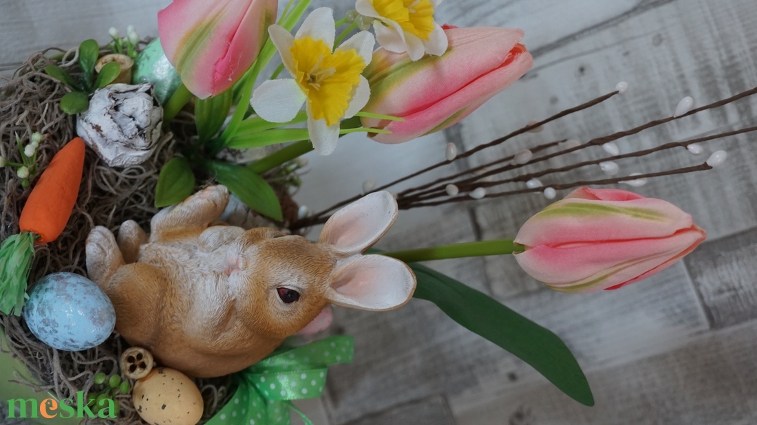 Nyuszi asztaldísz, 3 tulipános - otthon & életmód - dekoráció - asztal és polc dekoráció - asztaldísz - Meska.hu Nyuszi asztaldísz, 3 tulipános - otthon & életmód - dekoráció - asztal és polc dekoráció - asztaldísz - Meska.hu